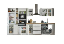 Küchenblock mit E-Geräten CORNWALL (Zeile-Backofen-Geschirrspüler-Kühlschrank-Mikrowelle-Apotheker) I