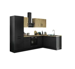Küchenblock mit E-Geräten CORNWALL (Ecke-Geschirrspüler-Kühlschrank) IV
