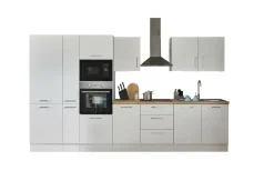 Küchenblock mit E-Geräten CORNWALL (Zeile-Backofen-Kühlschrank-Mikrowelle-Apotheker) I