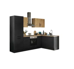 Küchenblock mit E-Geräten CORNWALL (Ecke-Kühlschrank) III