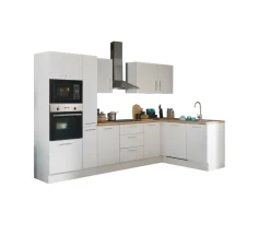 Küchenblock mit E-Geräten CORNWALL (Ecke-Backofen-Geschirrspüler-Mikrowelle) III