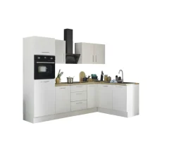 Küchenblock mit E-Geräten CORNWALL (Ecke-Backofen-Kühlschrank) II