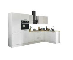 Küchenblock mit E-Geräten CORNWALL (Ecke-Backofen-Kühlschrank) IV