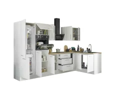 Küchenblock mit E-Geräten CORNWALL (Ecke-Backofen-Kühlschrank) IV
