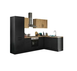 Küchenblock mit E-Geräten CORNWALL (Ecke-Geschirrspüler-Kühlschrank) III