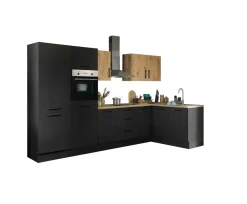 Küchenblock mit E-Geräten CORNWALL (Ecke-Backofen-Kühlschrank) VII