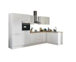 Küchenblock mit E-Geräten CORNWALL (Ecke-Backofen-Kühlschrank) III