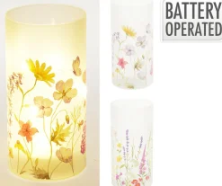 LED Windlicht Blumenwiese DEKO