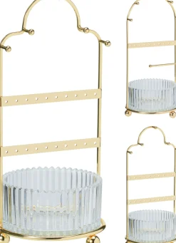 Schmuckhalter mit Glaseinsatz GOLD
