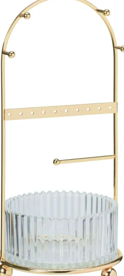 Schmuckhalter mit Glaseinsatz GOLD